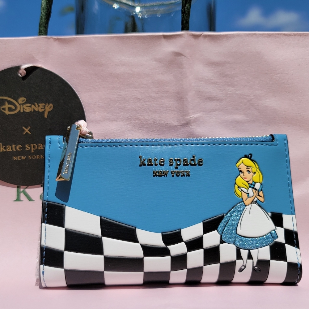 Disney X kate spade Alice sm bifold wallet
